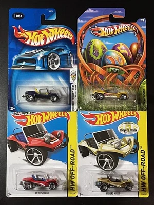 风火轮 Meyers Manx 4 件套第一版,复活节,金色 50 周年纪念,红色 — 第 1/4 张图片