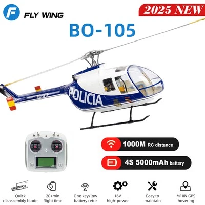 FLY WING BO-105 RC Helicopter GPS Simulation H1 Self-Stabilizing RTF Airplane - Image 1 of 4