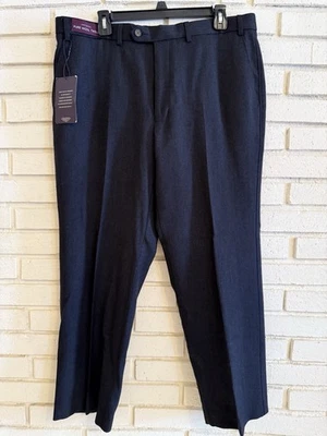Pantalones de vestir plisados de lana sartorial gris oscuro de Marks & Spencer para hombre talla 38x29 nuevos con etiquetas Foto 1 de 4
