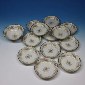 Elite Works Limoges - Roses w/Garland - 12 Fruit or Dessert Bowls, Footed Bowl - Picture 1 of 7