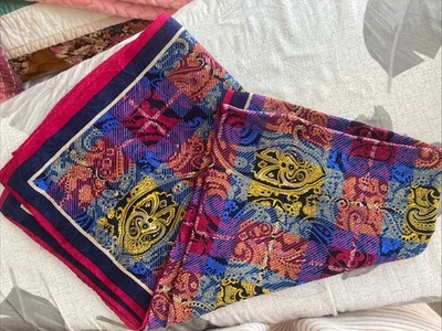 Bufanda de cachemira de seda vintage Albert Nipon colorida 30x 30 cuadrada nueva Foto 1 de 4