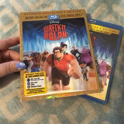 NEW** Wreck-It Ralph (Blu-ray 3D/DVD) Disney 4-Disc w/ Lenticular Slipcover Foto 1 de 4