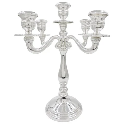 Candelabro de plata de ley 800 estilo inglés cinco armas Foto 1 de 3