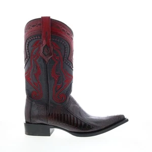 Los Altos 3X Toe Ostrich Leg 9530518 Mens Burgundy Wide Cowboy Western Boots - Picture 1 of 8