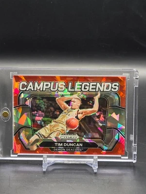Tim Duncan #1 2024 Prizm Draft Baloncesto Campus Legends Red Ice Prizm Foto 1 de 2