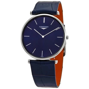 Longines Blue Sunray Dial Blau Leder Herrenuhr L4.766.4.95.2 - Bild 1 von 7