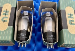 TWO National Union NU Type 45 Vacuum Tubes / 1943 / umhos & mA STRONG ๐ช + BOXES - Picture 1 of 20