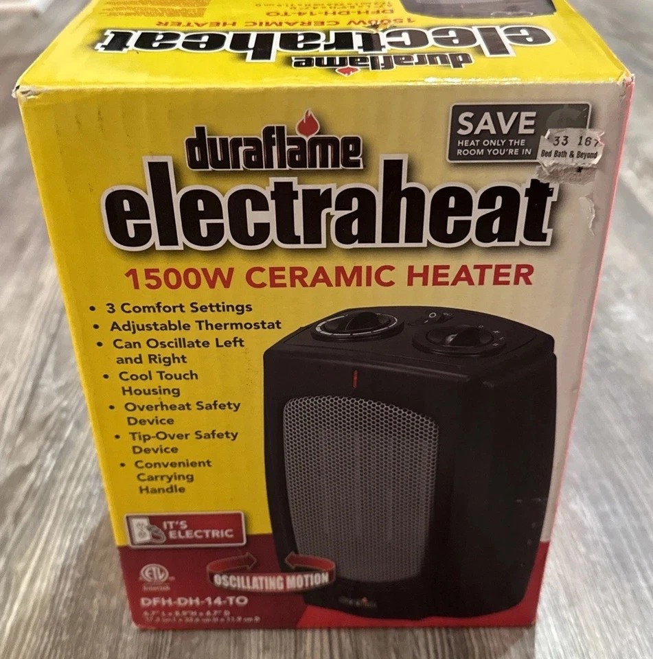 Calentador eléctrico portátil de cerámica Duraflame 1500 W #DFH-DH-14- Foto 1 de 1