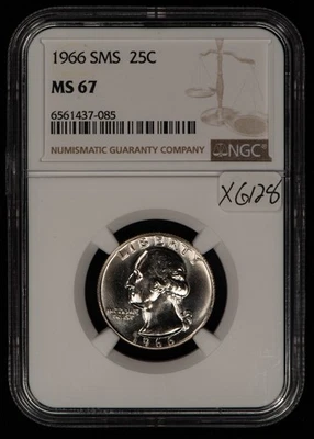 1966 25c Washington SMS Quarter - NGC MS 67 - PQ - SKU-X6128 - Image 1 of 4