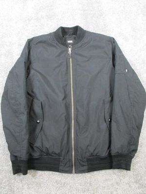 Jaqueta Vans Masculina Pequena Preta Zíper Completo Bombardeiro - Imagem 1 de 4