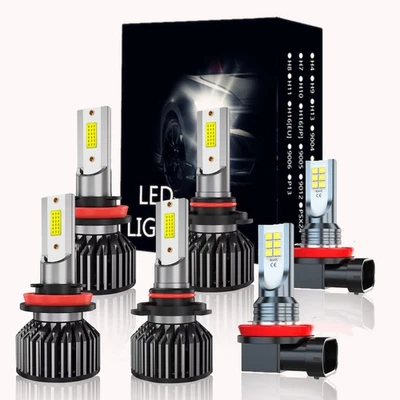 SET For Honda City 2016-2018 Combo 6x LED Headlight Hi/Lo Beam + Fog Light Bulbs - Image 1 of 4