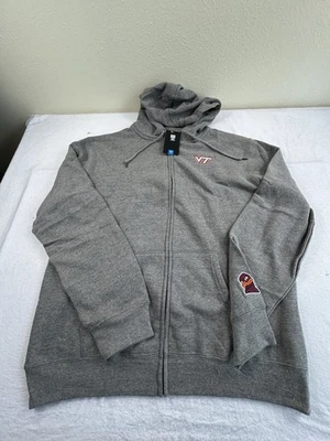 Virginia Tech Hokies Men’s XL Top of the World Zip Up Hoodie Grey NWT - Image 1 of 3