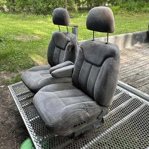 95-98 CHEVY SILVERADO SUBURBAN TAHOE GMC SIERRA GRAY POWER BUCKET SEATS - Picture 1 of 11