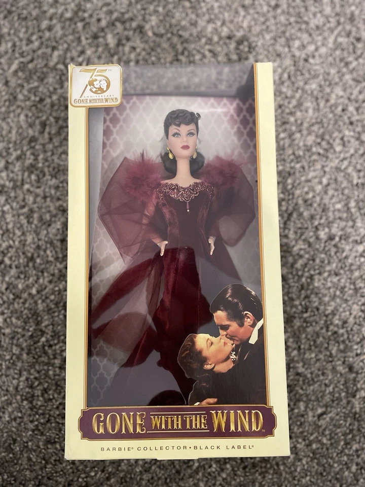 Nuevo Vestido Rojo Escarlata 75 Aniversario Lo que el Viento se llevó Etiqueta Negra Barbie Foto 1 de 4