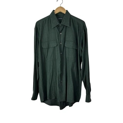 Camisa Gitman Bros Para Hombre Grande Algodón Franela Verde Viscosa Suave Bolsillos Abotonados Foto 1 de 4
