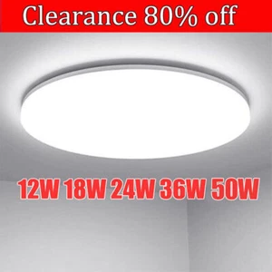 ROUND LED CEILING LIGHT PANEL DOWNLIGHTS BATHROOM KITCHEN LIVING ROOM WALL LAMP - Picture 1 of 38