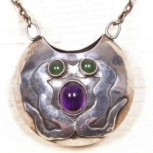Handmade Sterling Silver Amehtyst Vessel Pendant Necklace X476C - Picture 1 of 5
