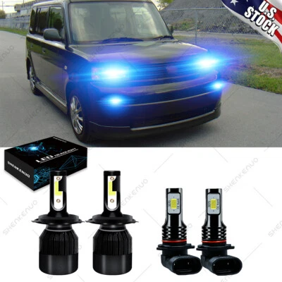 For Scion XB 2004 2005 2006 4X 8000K LED Headlight Hi/Low Beam + Fog Light Bulbs - Image 1 of 4