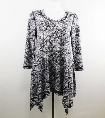 Kate & Mallory Women Shirt, Size M, White/Black/Gray, 75% Polyester, 25% Rayon - Image 1 of 4