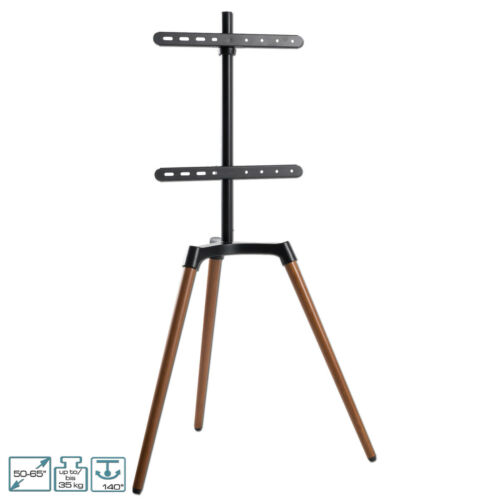 ►EasyLife DESIGN STAFFELEI/ TRIPOD TV-STATIV, 65'' Zoll, schwenkbar, Holz, VESA✅