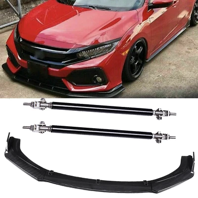 Front Bumper Lip Splitter Spoiler Kit Carbon Fiber For Honda Civic Hatchback — 第 1/4 张图片