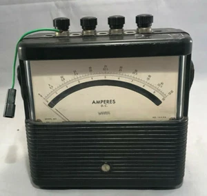Vintage Weston Amperes D.C. Meter Model 901 Amp scale 10 25 50 - Picture 1 of 7