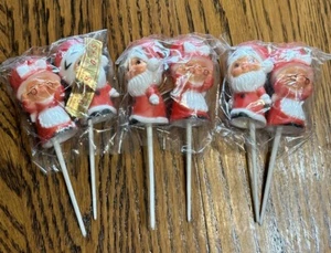 3 Vintage Sets SSCO Weihnachten Santa und Frau Claus Cupcake Kuchen Topper Auswahl Neu aus altem Lagerbestand - Bild 1 von 10