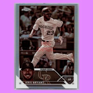 Kris Bryant #80 Sepia Refractor Baseball Card Colorado Rockies 2023 Topps Chrome - Picture 1 of 2