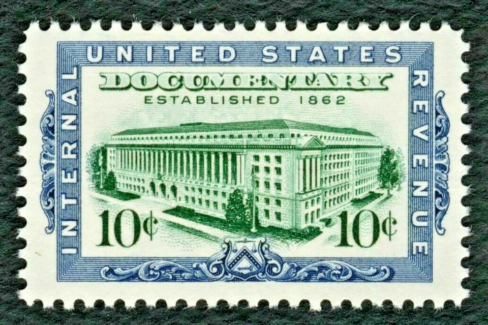 R733 IRS Building 1962 Documentary Stamp Internal Revenue Service Back of Book  - Image 1 of 1
