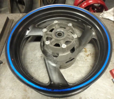 YAMAHA YZF600R REAR WHEEL, OEM RIM, GOOD CONDITION, GUARENTEE'D STRAIGHT 3.22 - Image 1 of 4