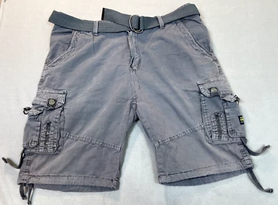 Pantalones Cortos Galaxy Cargo Hombres Talla 36 Gris Cinturón Y2K Táctico Suelto Foto 1 de 4