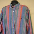 Duck Head Men's Long Sleeve Multi Striped Button Down Shirt 90s Vintage