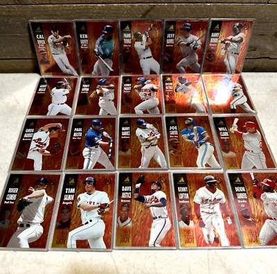 Lote de (16) tarjetas de béisbol 1995 Pinnacle Red Hot MLB Griffey Bonds Deion con estuches Foto 1 de 4