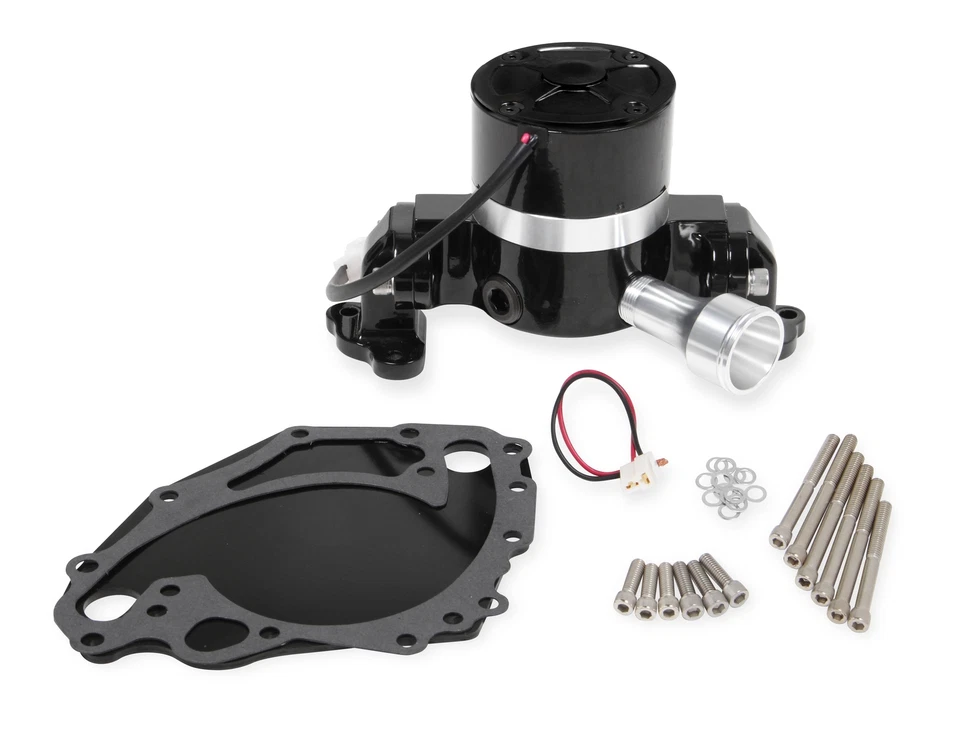 MR GASKET 7027BG ELECTRIC WATER PUMP BLACK INC BLOCK OFF PLATE FOR FORD 351 CLEV - Image 1 of 1