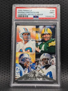 1996 Pinnacle *RARELY FOUND* Artist Proof PSA 9 POP 1 Barry Sanders Brett Favre - Picture 1 of 4