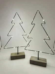 Christmas Trees with Lights Industrial Set of 2 - Picture 1 of 5