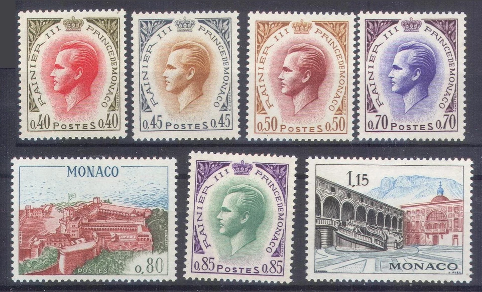 7 sellos de MÓNACO, 1969 | REALEZA / PALACIOS | Yvert 772/8 MNH ** - Imagen 1 de 1