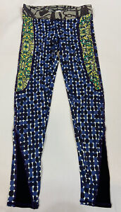 Maaji Pants Leggings M Black Blue Green Geo Print Drawstring