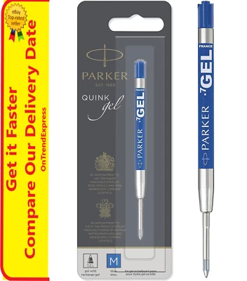 BLUE Parker Gel Ballpoint Pen Refill Medium 0.7mm Factory Sealed Pack - image 1 of 4
