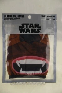 Star Wars Bioworld Chewbacca Face Mask Cover Cloth Reusable Adult NIP 14+ - Picture 1 of 1