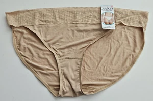 JOCKEY Women's 10 Bikini Underwear Soft Touch Lace Panties 1 pr Beige 3XL - Picture 1 of 2
