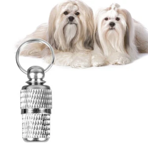2pcs Pet ID Tube Silver for Dog Cat Collar Identification Tags - Picture 1 of 11