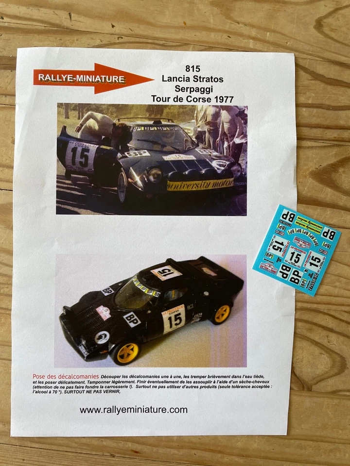DECALS 1/43 LANCIA STRATOS SERPAGGI TOUR DE CORSE 1977 WRC RALLYE RALLY FRANCE - Photo 1/1