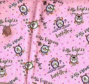 Peekaboo pink time clock childrens Moda fabric - Picture 1 of 1
