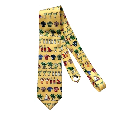 Margaritaville Alynn Tie Neckwear Eric Holch 100% Silk Made In USA Hawaii Resort - Image 1 of 4