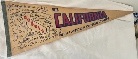 MLB California Angels 1979 AL Western Division Champs Autographed Pennant Cover
