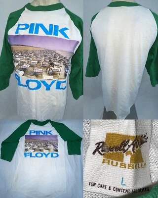 VTG 80S LARGE PINK FLOYD ROCK TOUR CONCERT RINGER JERSEY BAND DEPRESSION SHIRT - Image 1 of 4