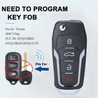 Upgraded Flip Key For 1999-2009 Toyota 4Runner Sequoia Keyless Entry Fob HYQ12BA - Image 1 of 4