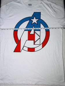 New Marvel The Avengers Logo T-Shirt Size LARGE Short Sleeve Graphic White NWT - Picture 1 of 3