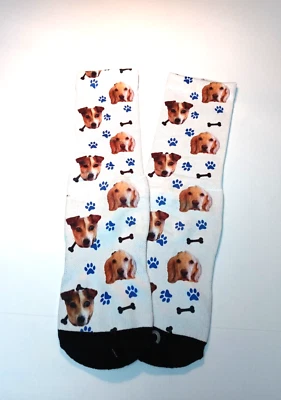 KINDAPET Ankle Socks White/Black, Doggies Size M (7-8)  Gift, Novelty, Cute - Image 1 of 4